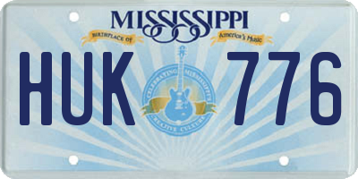 MS license plate HUK776