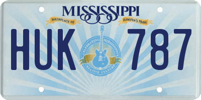 MS license plate HUK787