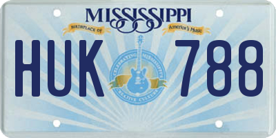 MS license plate HUK788