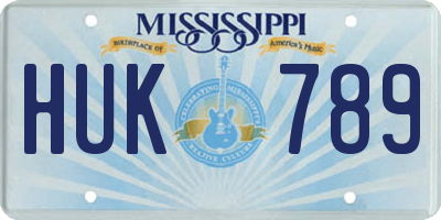 MS license plate HUK789