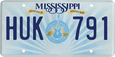 MS license plate HUK791