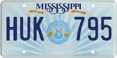 MS license plate HUK795