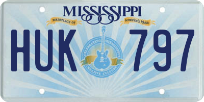 MS license plate HUK797