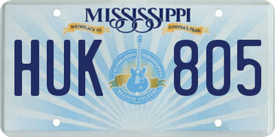 MS license plate HUK805