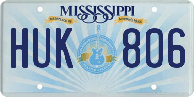 MS license plate HUK806