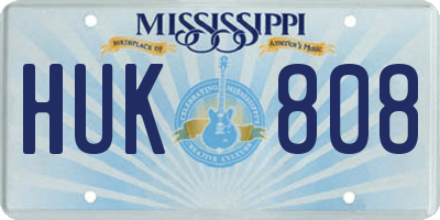 MS license plate HUK808