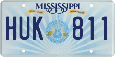 MS license plate HUK811