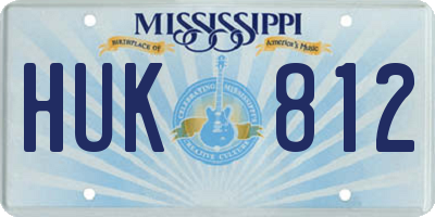 MS license plate HUK812
