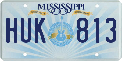 MS license plate HUK813