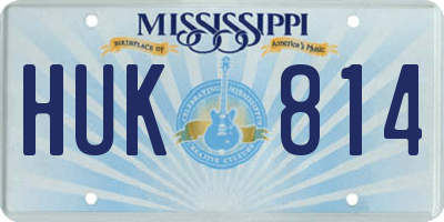 MS license plate HUK814