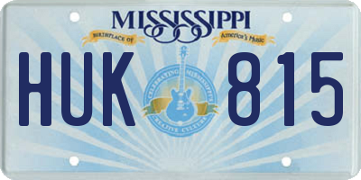 MS license plate HUK815