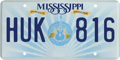 MS license plate HUK816