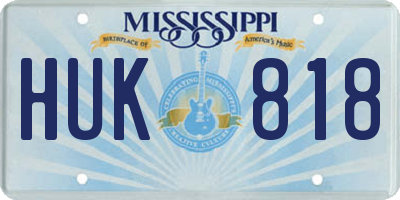 MS license plate HUK818