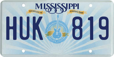 MS license plate HUK819