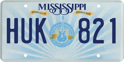 MS license plate HUK821