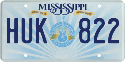 MS license plate HUK822