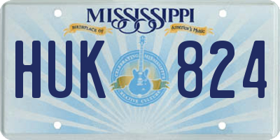 MS license plate HUK824