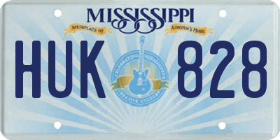 MS license plate HUK828