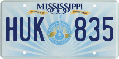 MS license plate HUK835