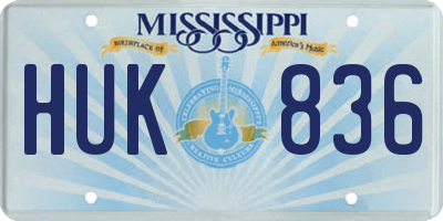 MS license plate HUK836