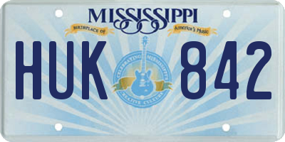MS license plate HUK842