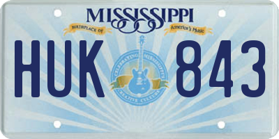 MS license plate HUK843