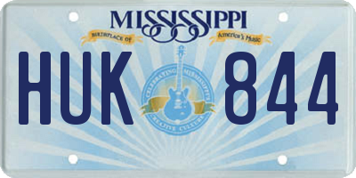 MS license plate HUK844