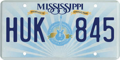 MS license plate HUK845