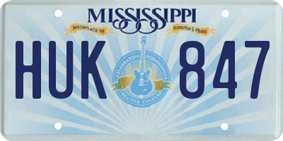 MS license plate HUK847