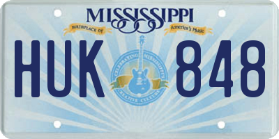 MS license plate HUK848