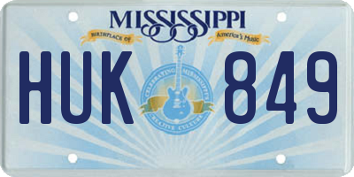 MS license plate HUK849