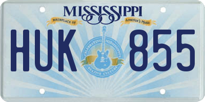 MS license plate HUK855