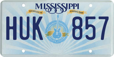 MS license plate HUK857