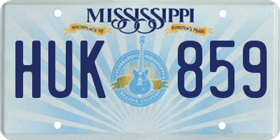 MS license plate HUK859