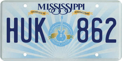 MS license plate HUK862