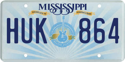 MS license plate HUK864