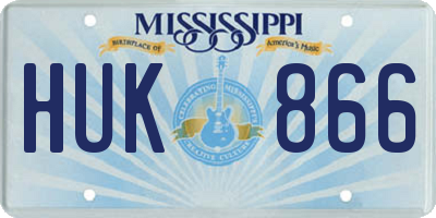 MS license plate HUK866