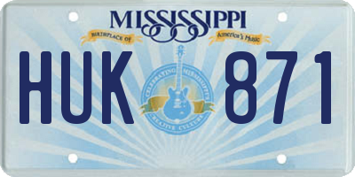 MS license plate HUK871
