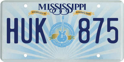 MS license plate HUK875