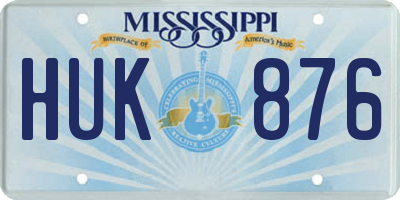 MS license plate HUK876
