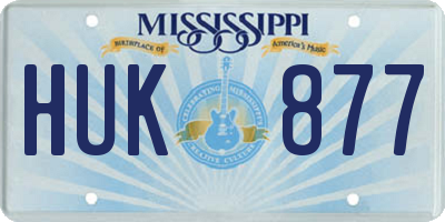 MS license plate HUK877