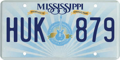 MS license plate HUK879