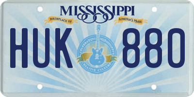 MS license plate HUK880