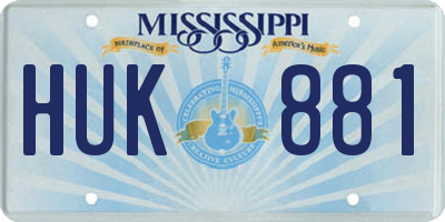 MS license plate HUK881