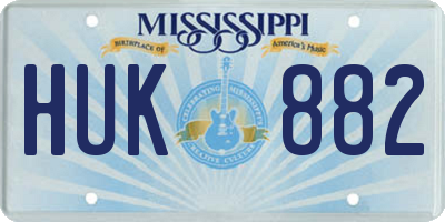 MS license plate HUK882