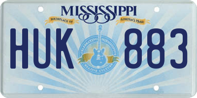 MS license plate HUK883