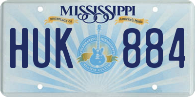 MS license plate HUK884