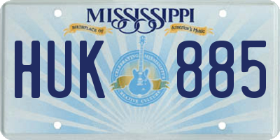 MS license plate HUK885