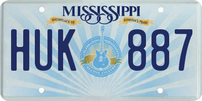 MS license plate HUK887