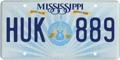 MS license plate HUK889